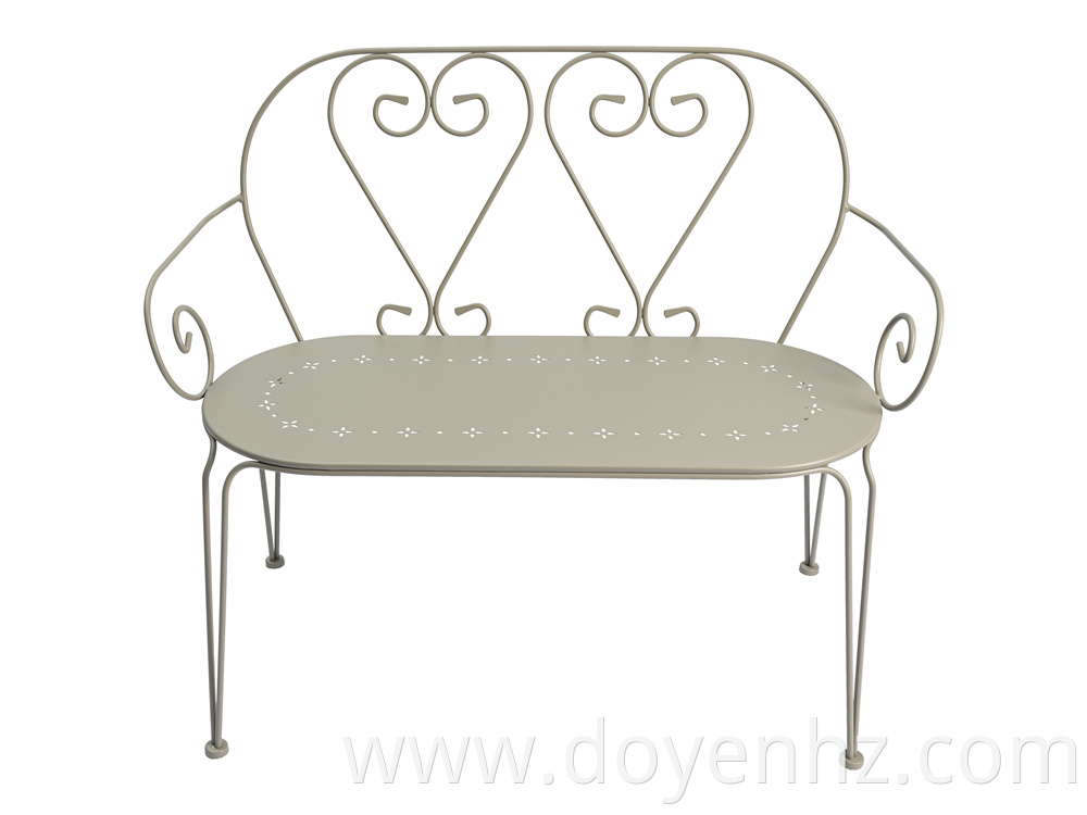 Garden Metal Heart Bench